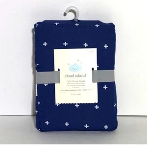 Cloud Island Fitted Crib Sheet Navy Plus Pattern